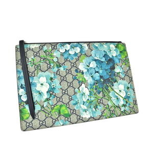 Gucci Clutch Bag Floral Flower Flower Blue